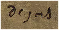 Signature with brush, 1879