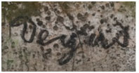 Signature with charcoal, 1880